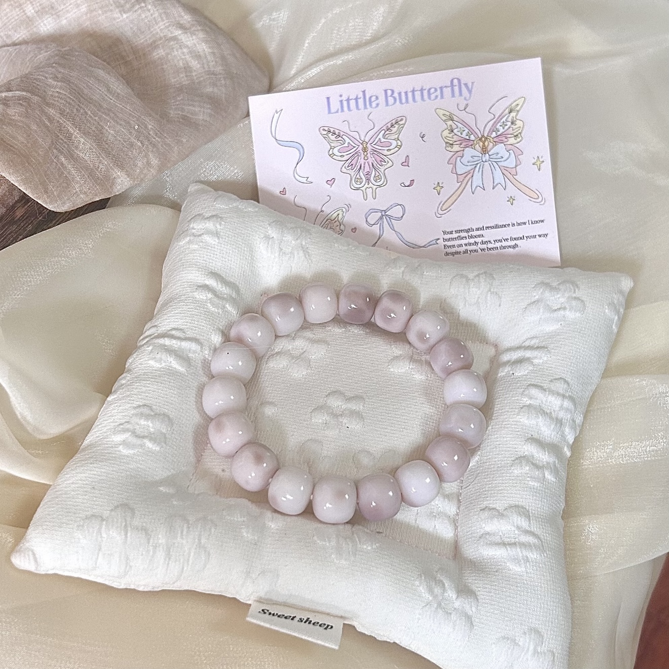 Decorative Bodhi beads bracelet purple