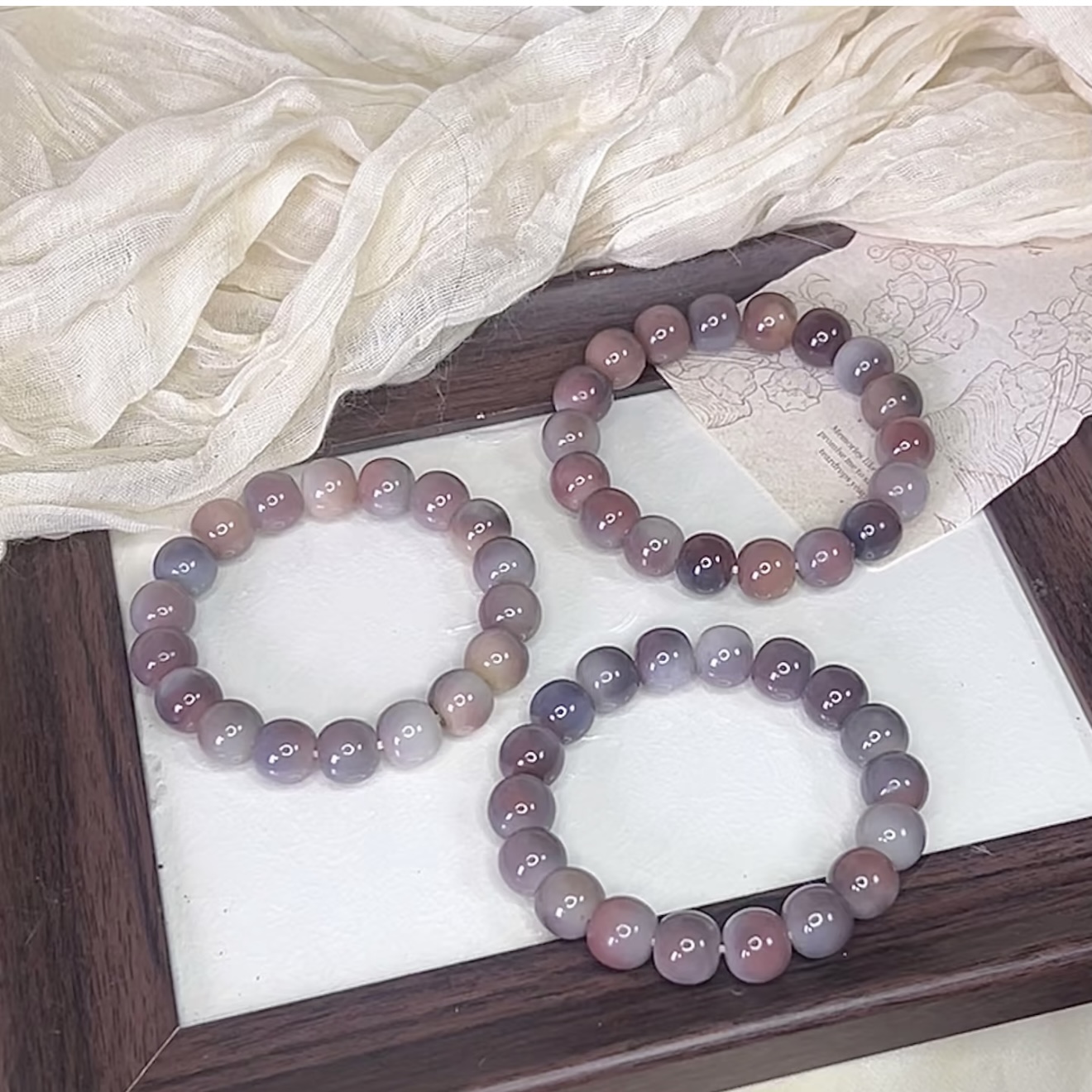 Decorative Bodhi beads bracelet purplebrown